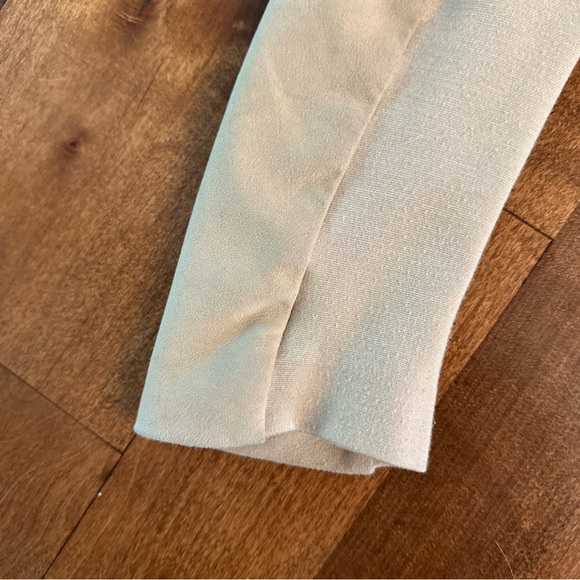 Alice + Olivia Cream Open Front Goat Leather Harvey Suede Crop Jacket XS - Picture 2 of 9